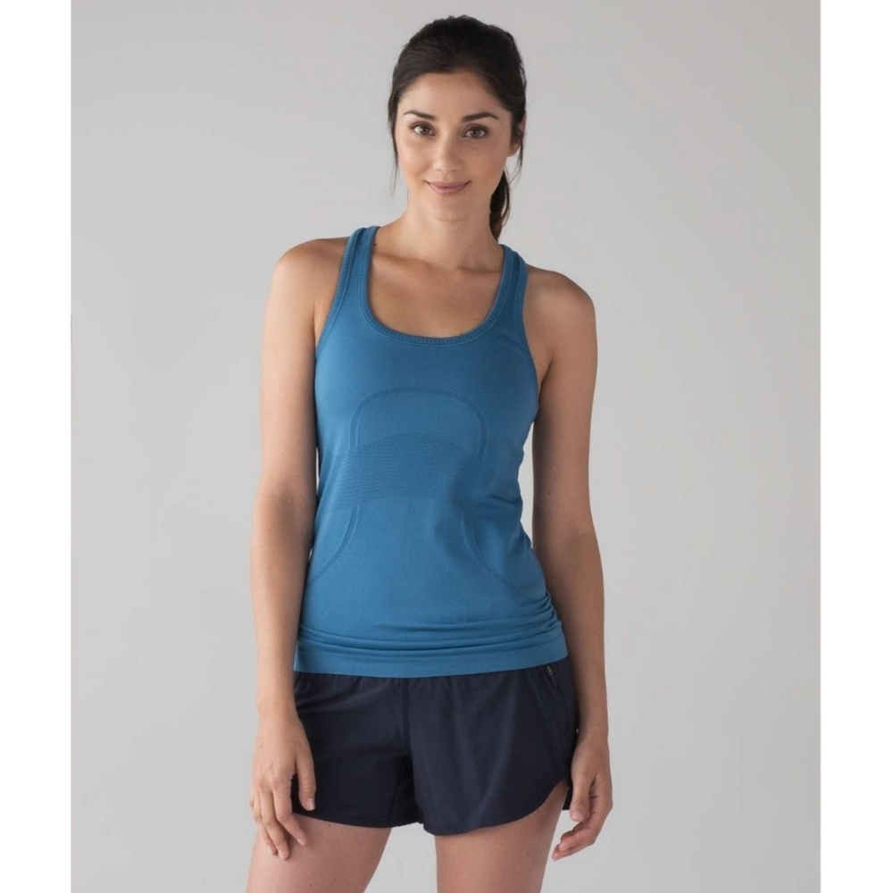 Lululemon Swiftly Tech Racerback Run Tank Top Pewter Blue / Carbon Blue Size 2